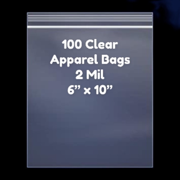 Other - Clear Apparel Bags Zip Top Reusable 2 Mil Strong - 100 (6” x 10”)